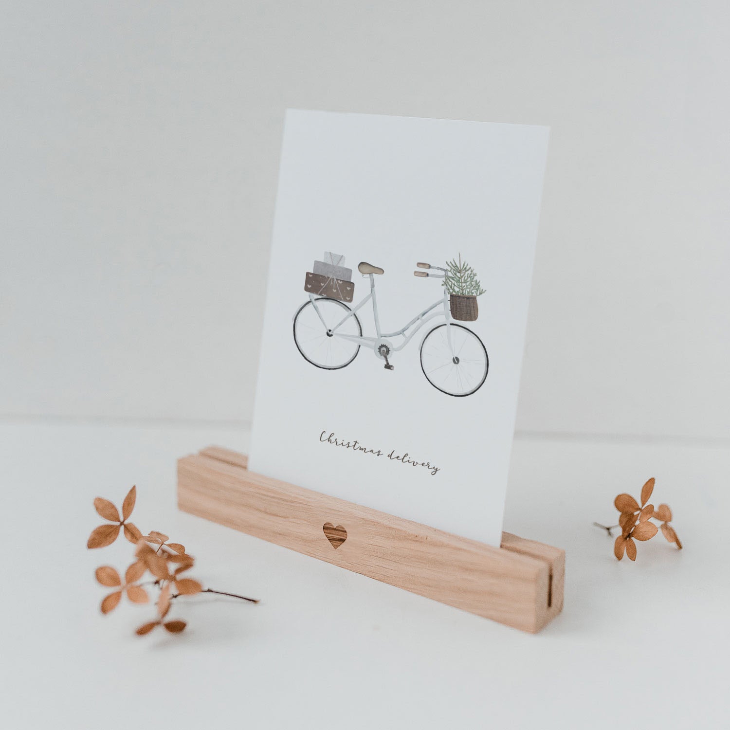 Postkarte Weihnachtsfahrrad